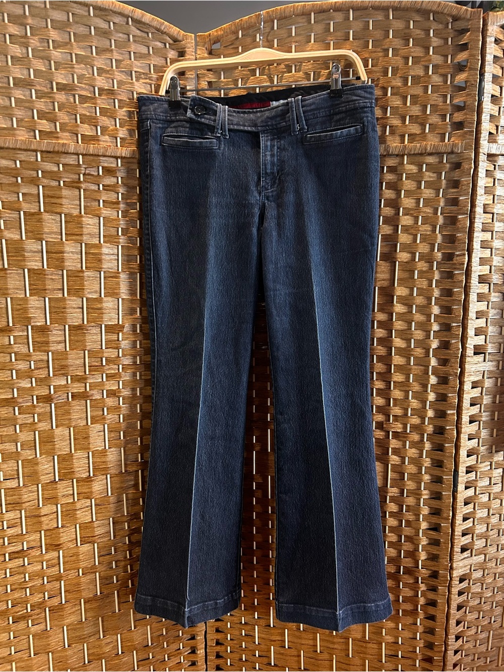 Banana Republic Trouser Jeans Size 10S Dark Wash Bootcut Stretch Denim